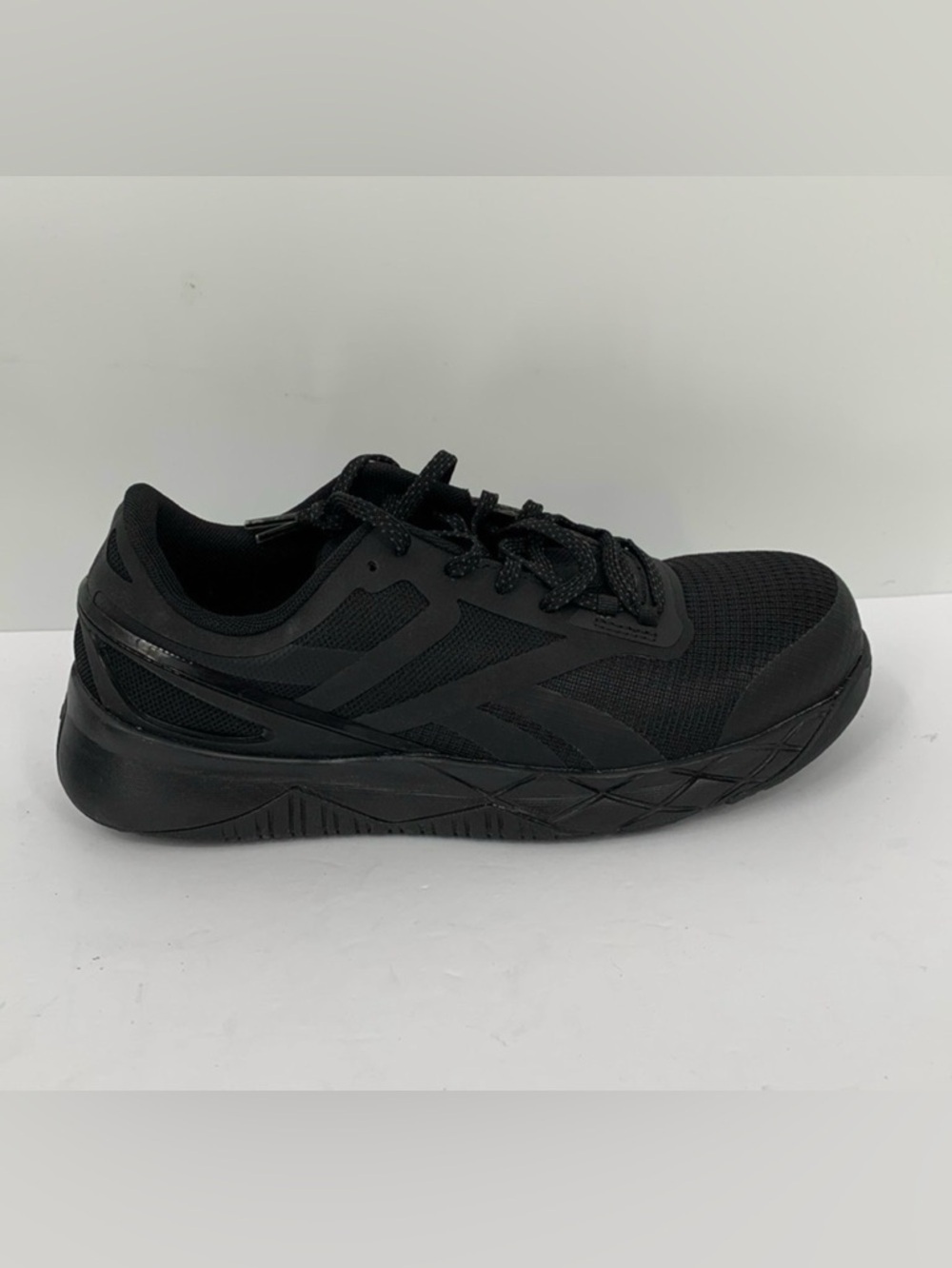 Reebok work sneaker shoe black composite safety toe RB331 lace-up tie women 9